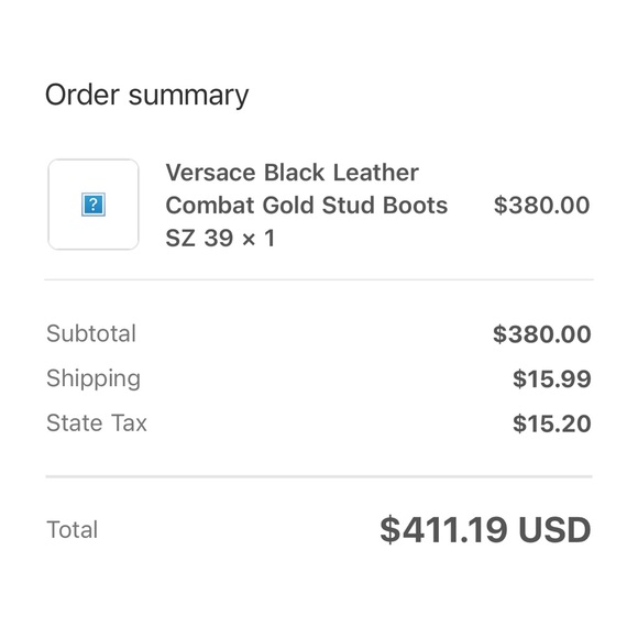 Versace Black and Gold Studded Combat Boots - Picture 4 of 4